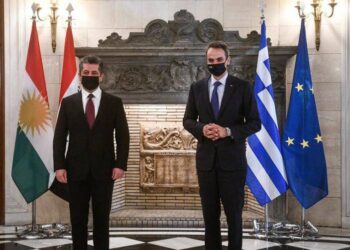 ميتسوتاكيس يلتقي رئيس حكومة إقليم كوردستان