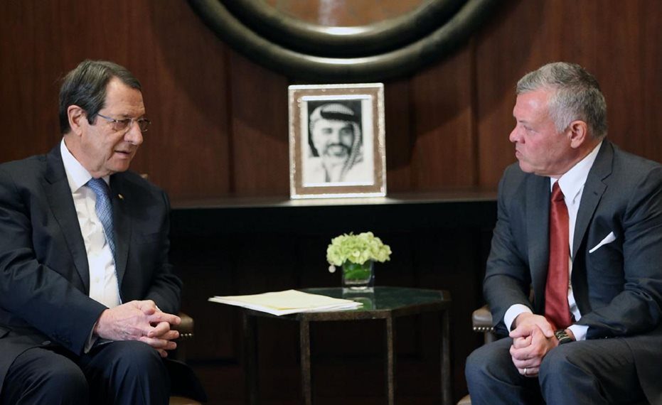 محادثات أردنية قبرصية بين الملك عبدالله الثاني و الرئيس أناستاسياديس